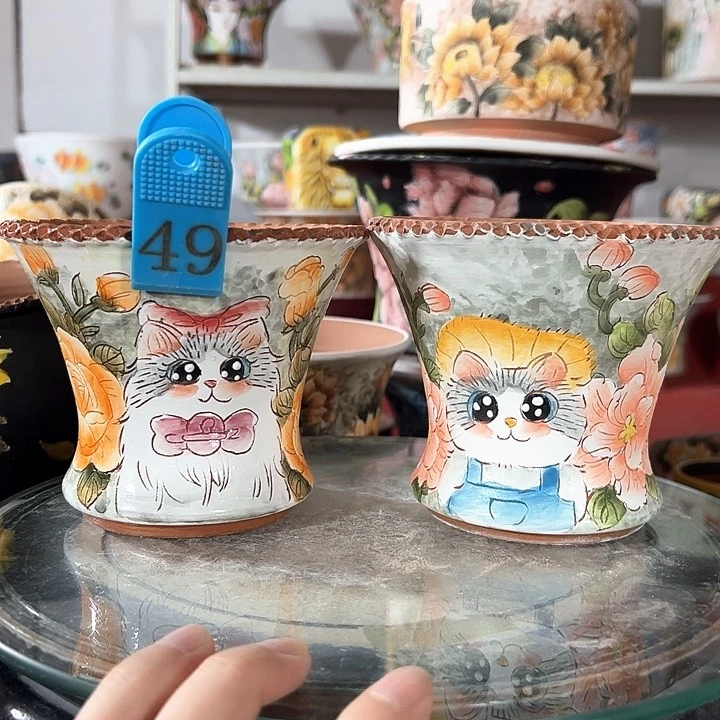 景德镇手绘花盆幸运花盆