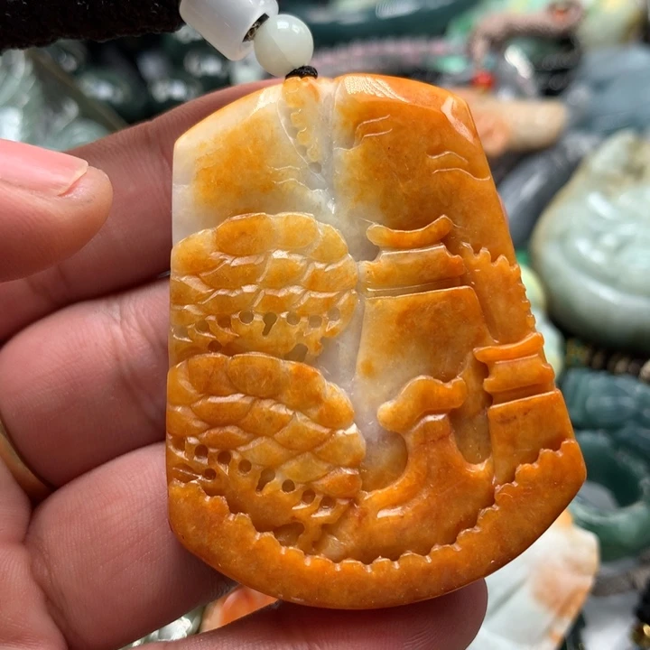 翡翠颈饰未镶嵌保真天然a货翡翠