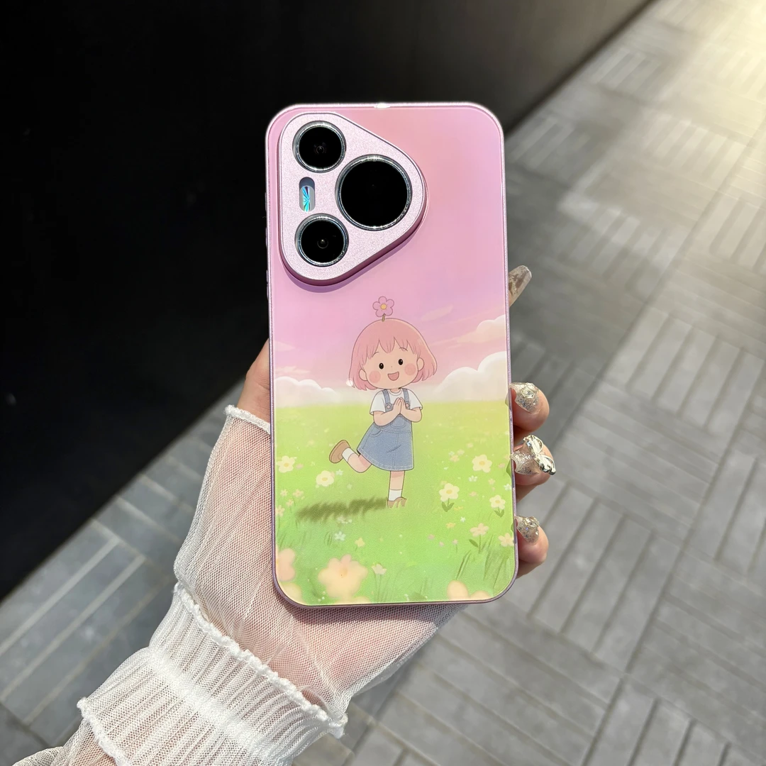 苹果/华为/oppo/vivo/小米 卡通小丸子适用pura70肤感玻璃手机壳