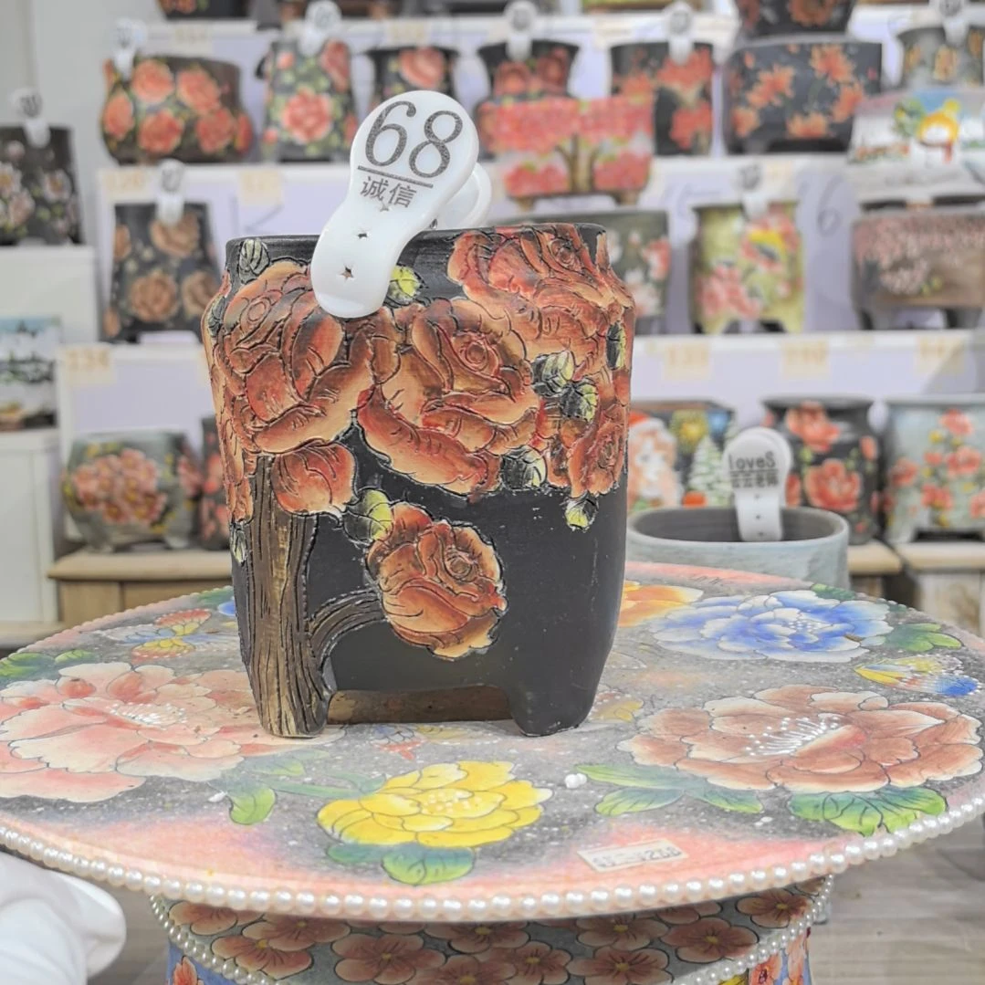 红泥花盆景德镇花盆