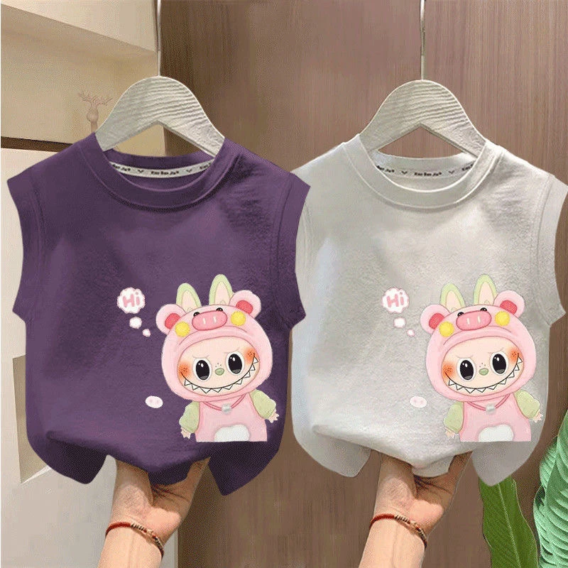 儿童宝宝薄款背心新款夏季女童拉布布无袖T百搭纯棉卡通上衣休闲t