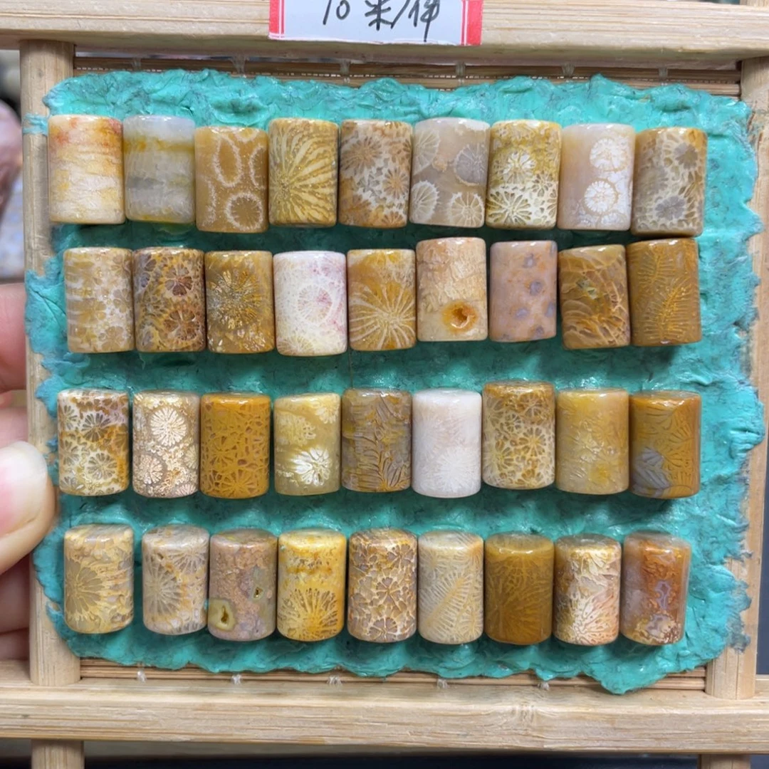 硅化玉未镶嵌颈饰桶珠10米1个