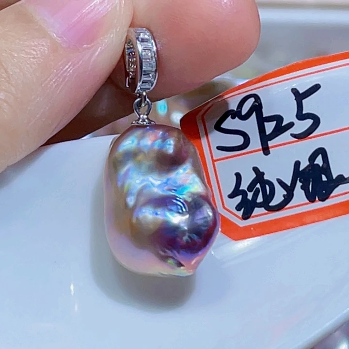 淡水珍珠银S925镶嵌颈饰