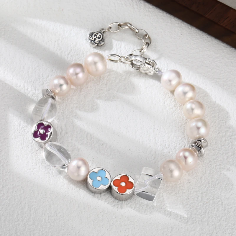 925银手链 SL086「赤道之恋」四叶草圆珠手链