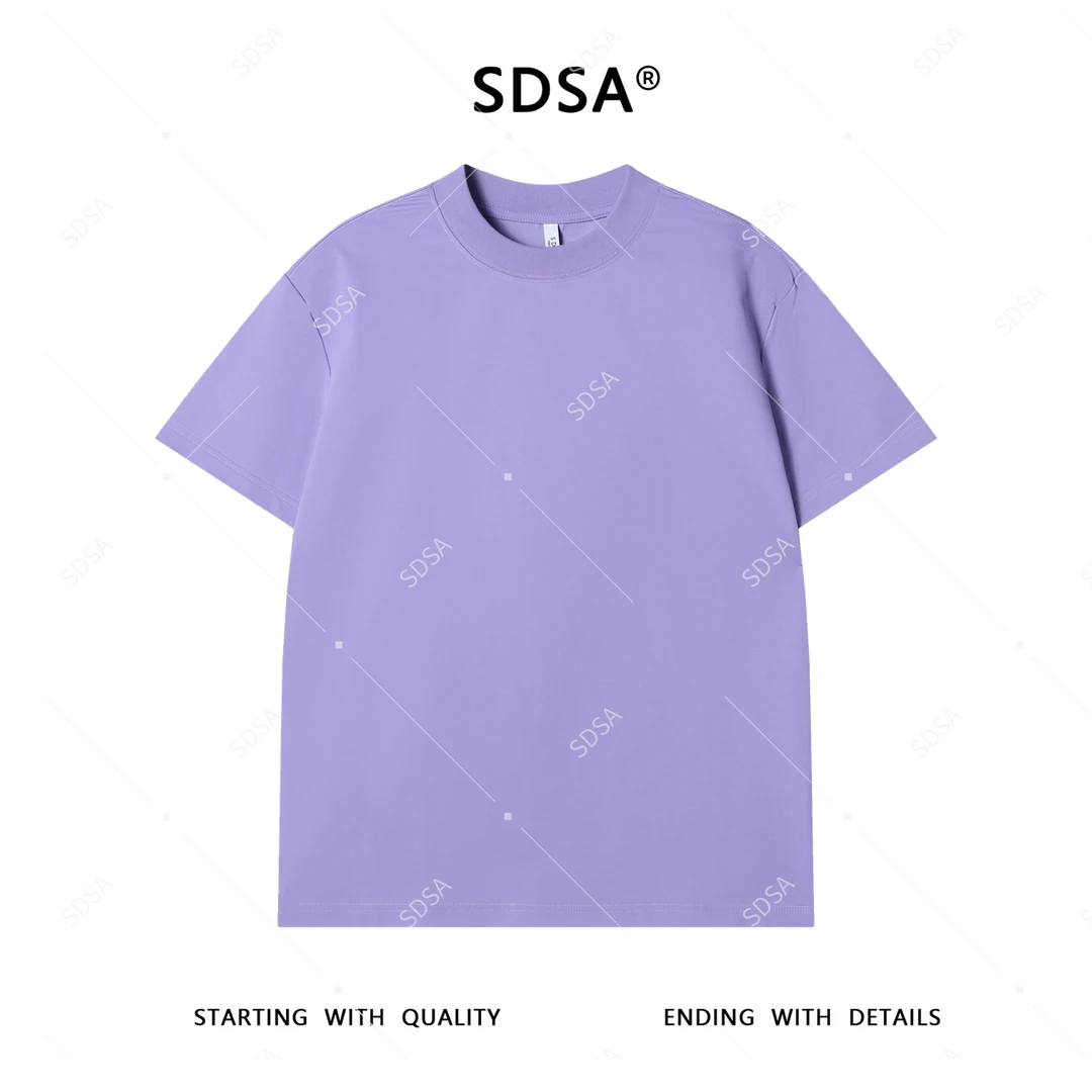 夏季高级感新款男士潮牌纯色净版短袖T恤百搭重磅潮流圆领上衣