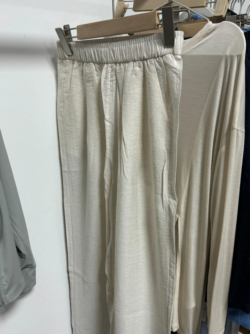 女士夏季亚麻长裤休闲