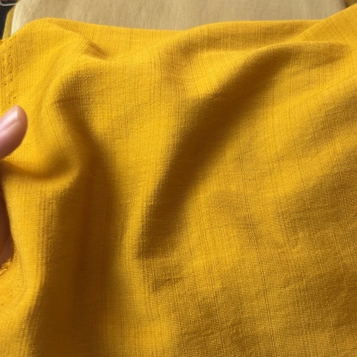 棉混纺姜黄麻棉2米
