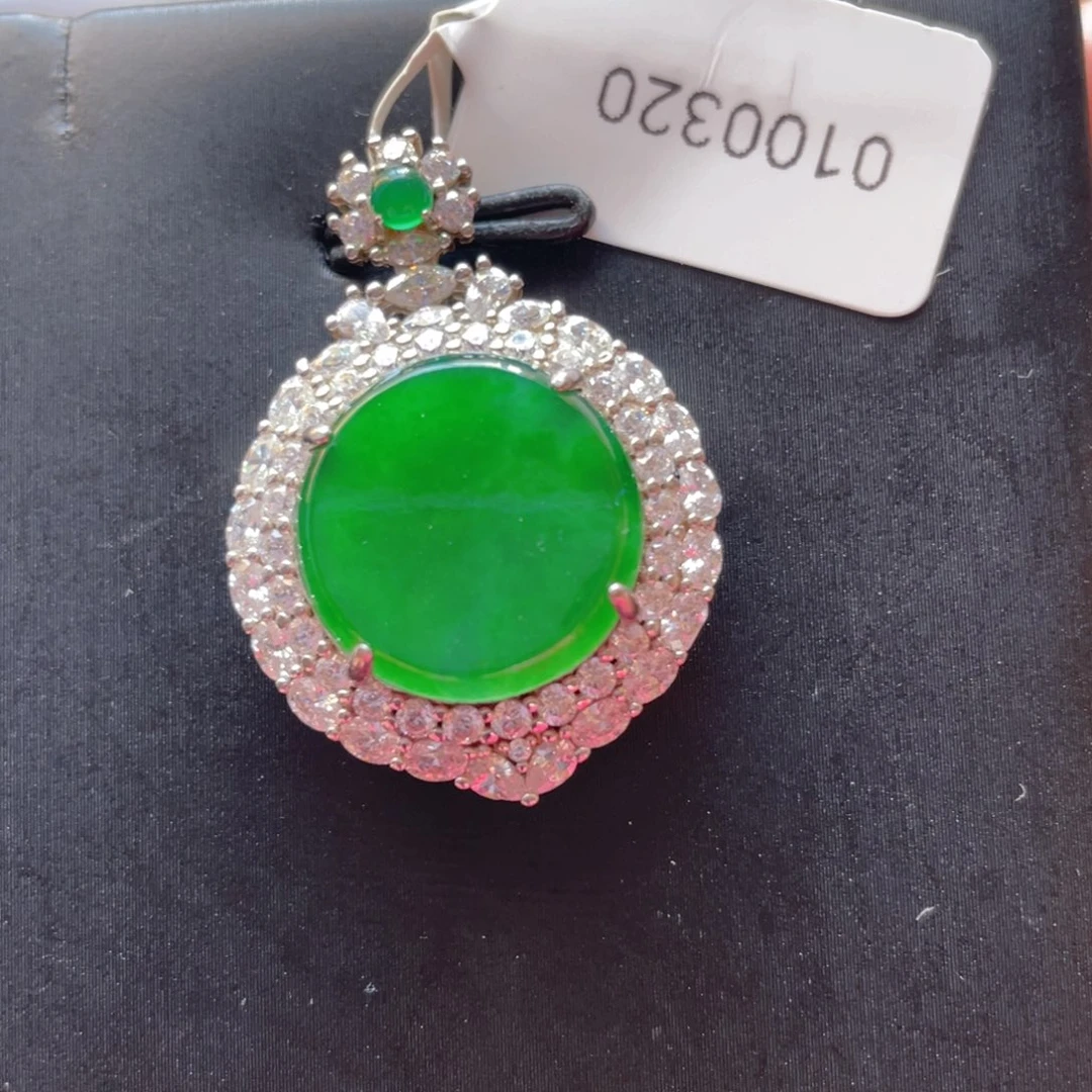 翡翠银S925镶嵌颈饰吊坠