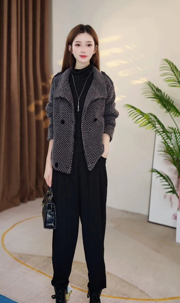 杭州专柜正品2025秋冬时尚新款气质优雅显瘦收腰外套女