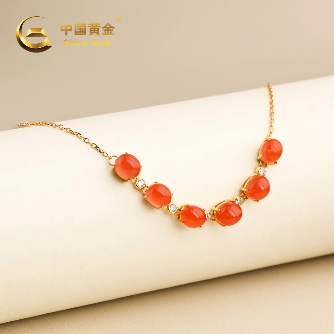 【中国黄金】昕伊 | 南红*项链*S925银镶嵌-X3879-Y