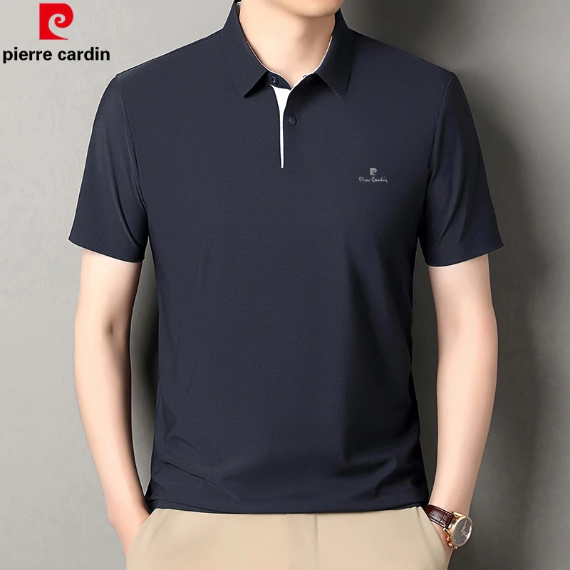 【皮尔卡丹】polo衫短袖冰感纯色半袖宽松修身型薄款中年上装翻领