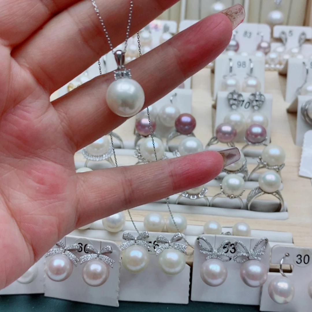 银S925镶嵌戒指淡水珍珠