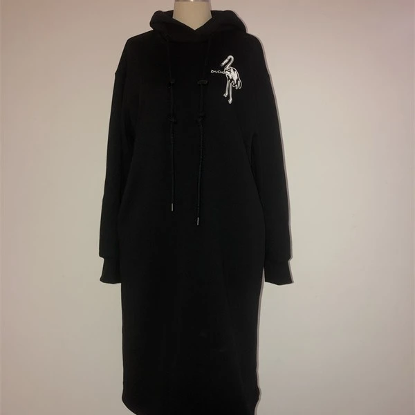 【冬姐精选】ZHUCHONGYUN女士秋冬百搭连衣裙休闲带帽针织C1BW40586