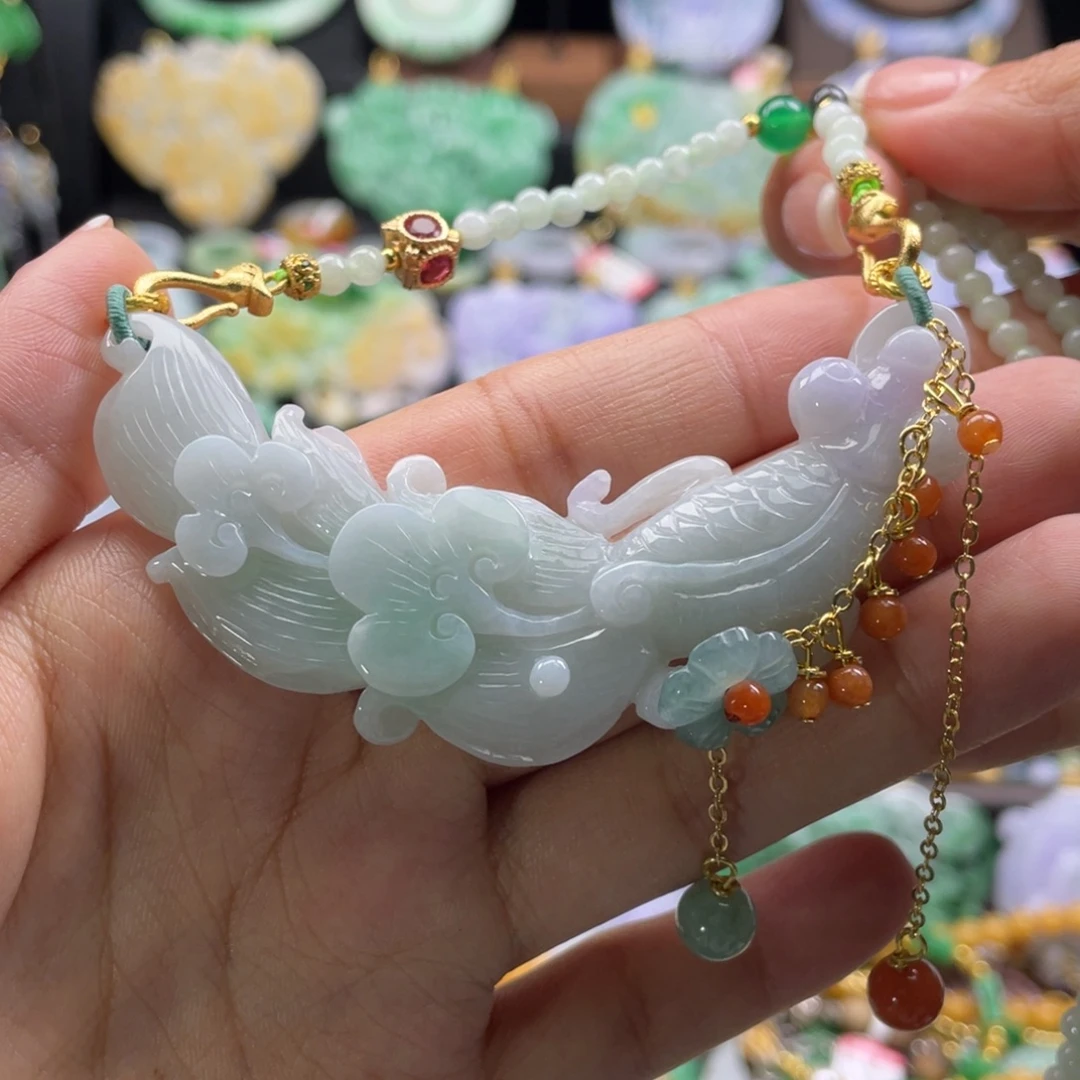 翡翠未镶嵌颈饰代编织