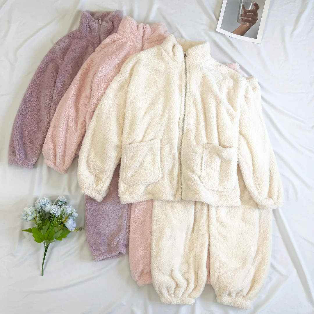 【叶子服饰】秋冬新款时尚保暖外出加绒加厚家居服睡衣181