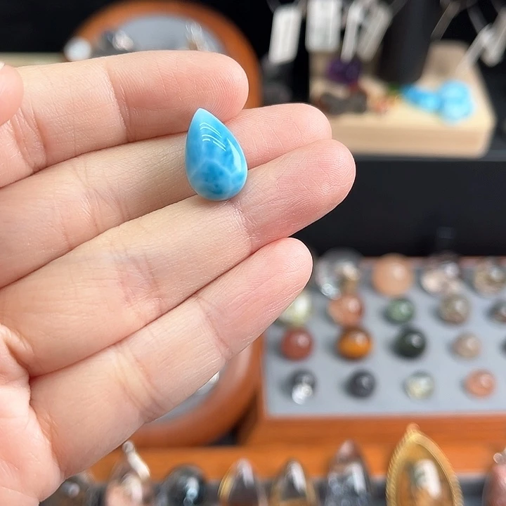 针钠钙石（海纹石）套链银S925镶嵌小****_定制款不退换