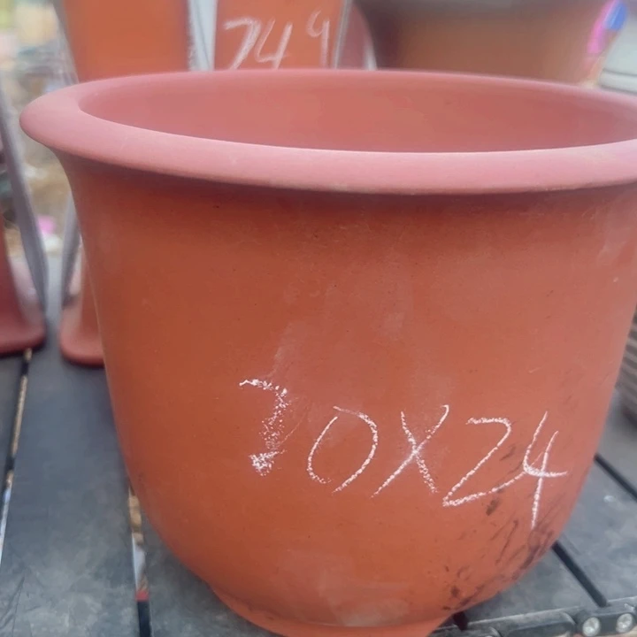 红陶紫砂碗盆口24微瑕