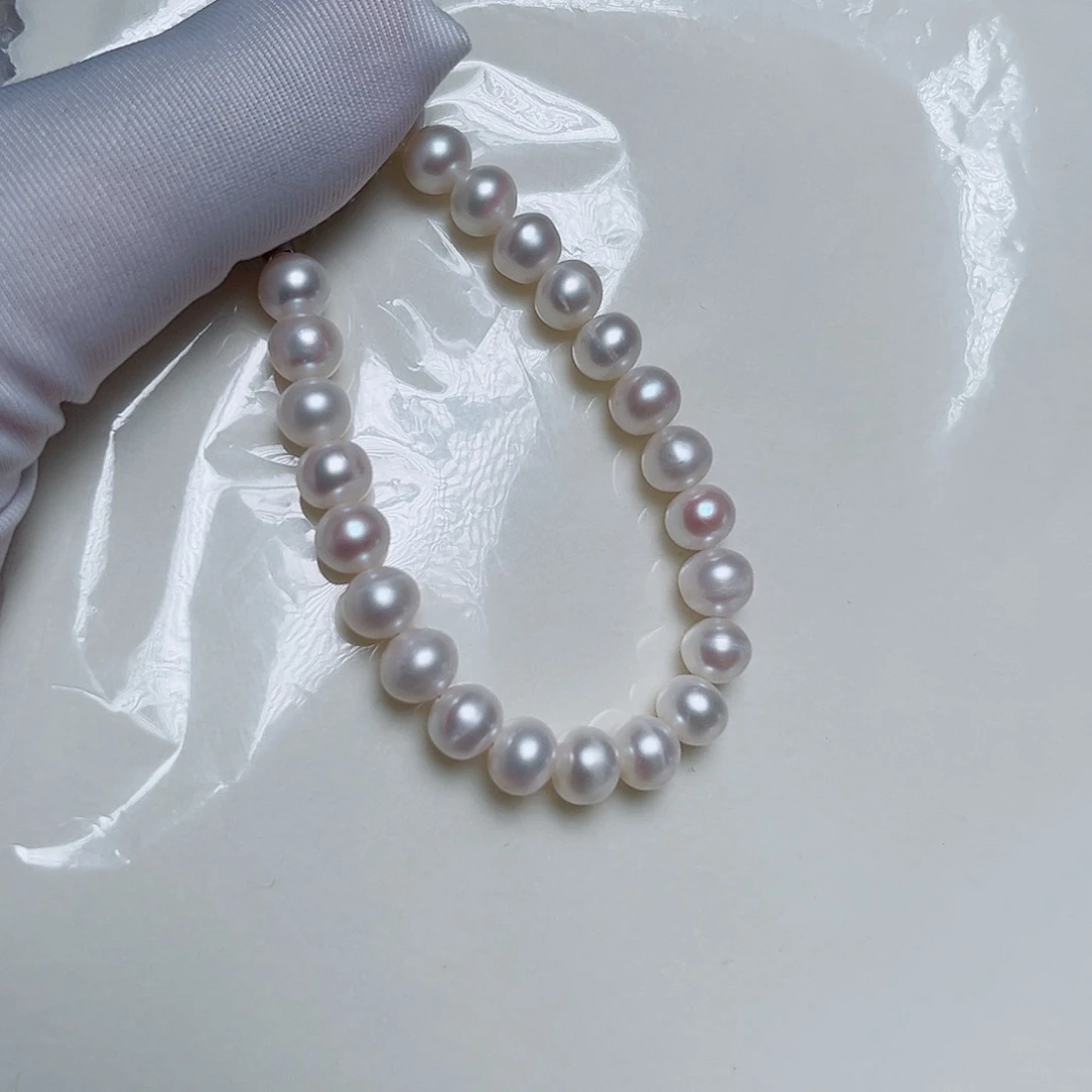 淡水珍珠银S925镶嵌手绳