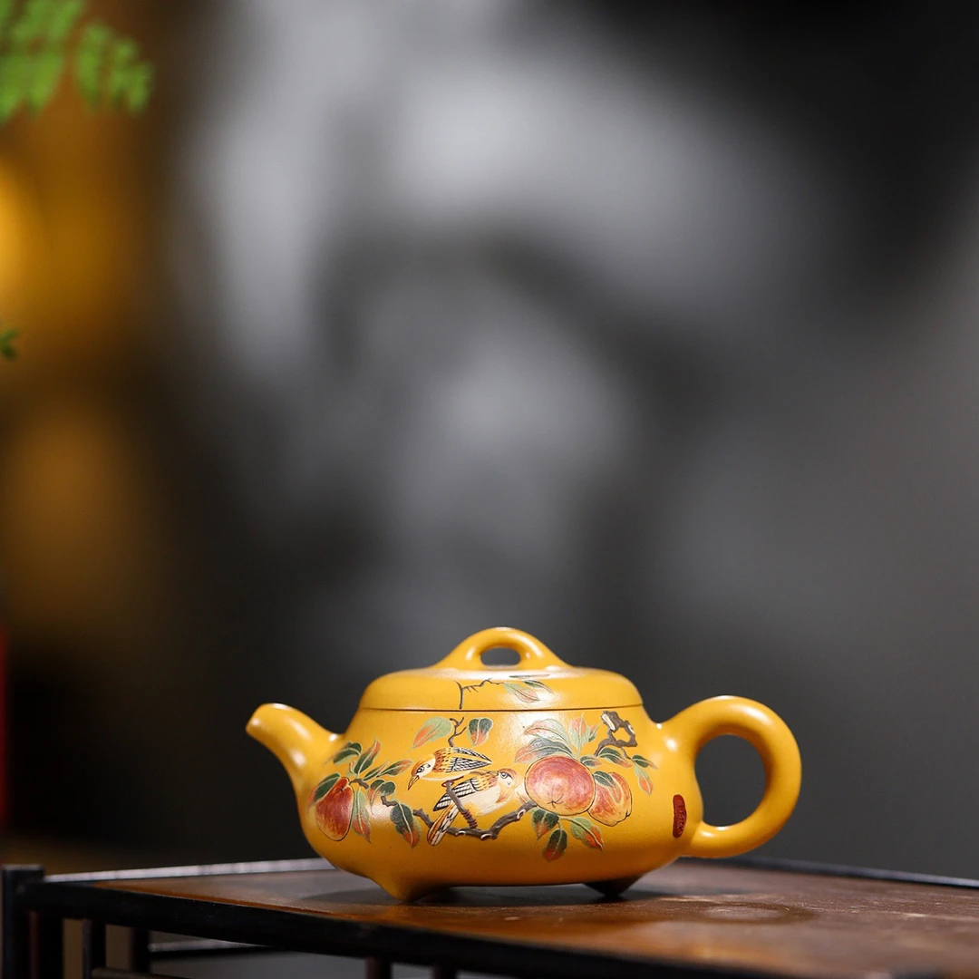 国工杨军保新品 【品名】汉棠石瓢 【泥料】原矿黄金朱泥 200cc