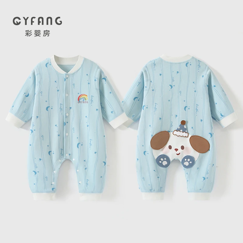 【CYF1086】大屁屁婴儿连体衣春秋新款纯棉外出服超萌可爱哈衣爬服