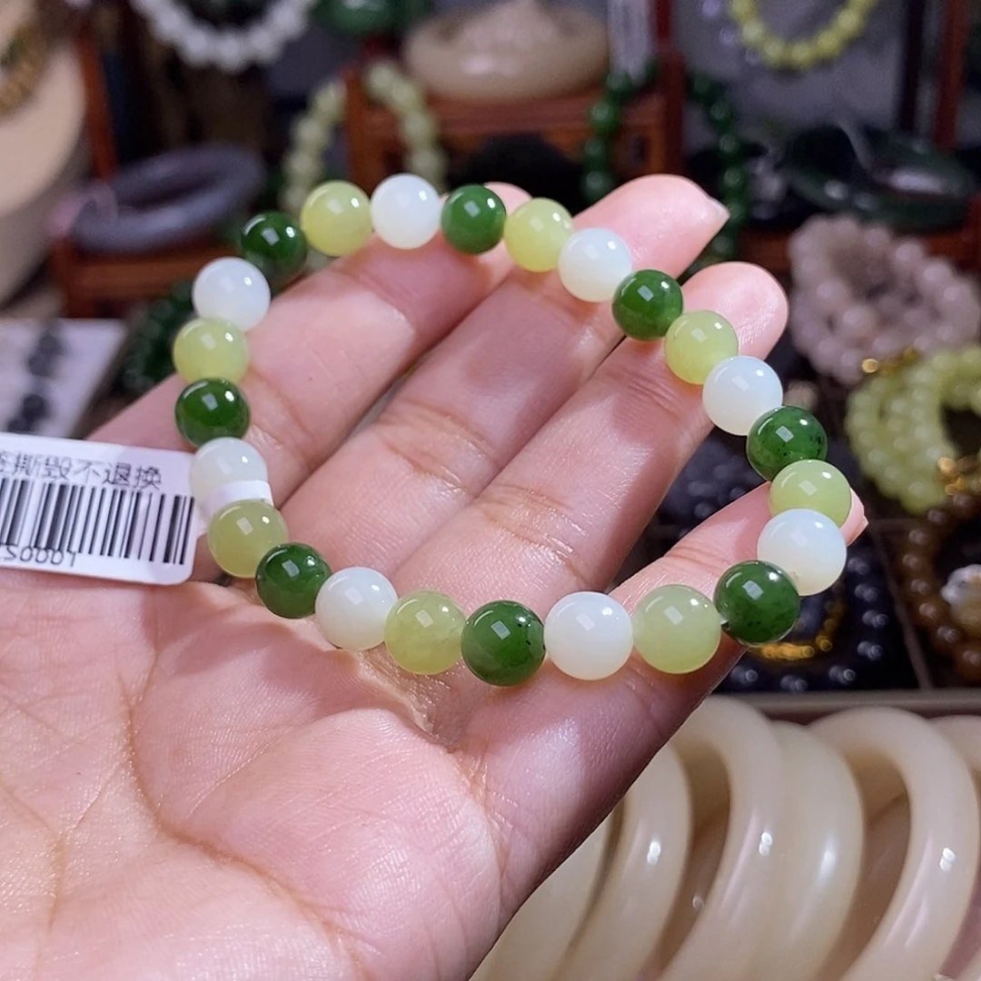 和田玉多宝约8mm手串未镶嵌