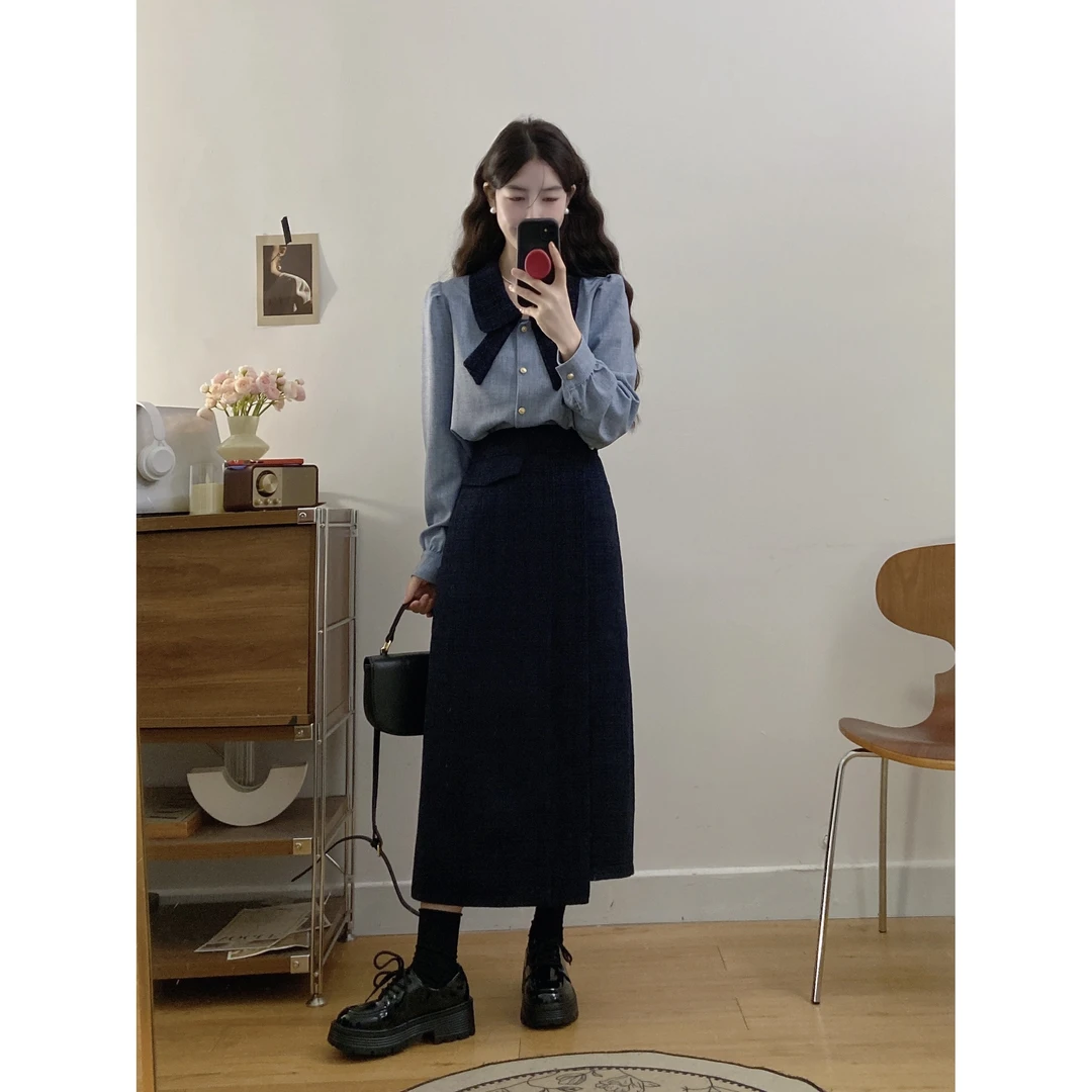 2025新款爆款春季法式小香风上衣半身裙套装大码显瘦复古两件套女