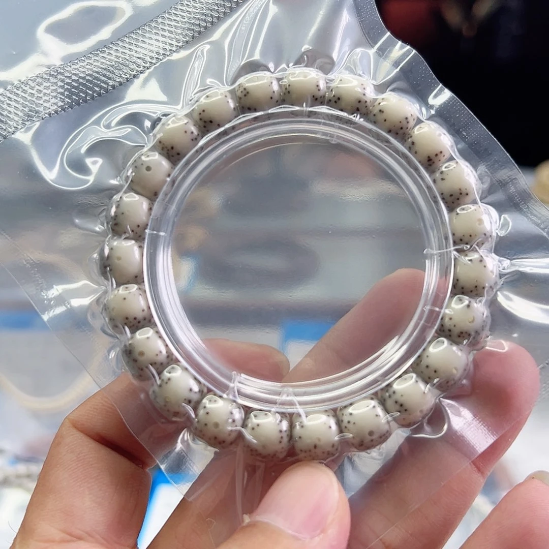 星月菩提手串10*9通体留白瓷白