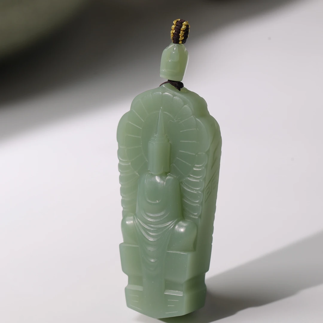 【竞拍】和田玉粉青无结构无相吊坠 XQZ11-67