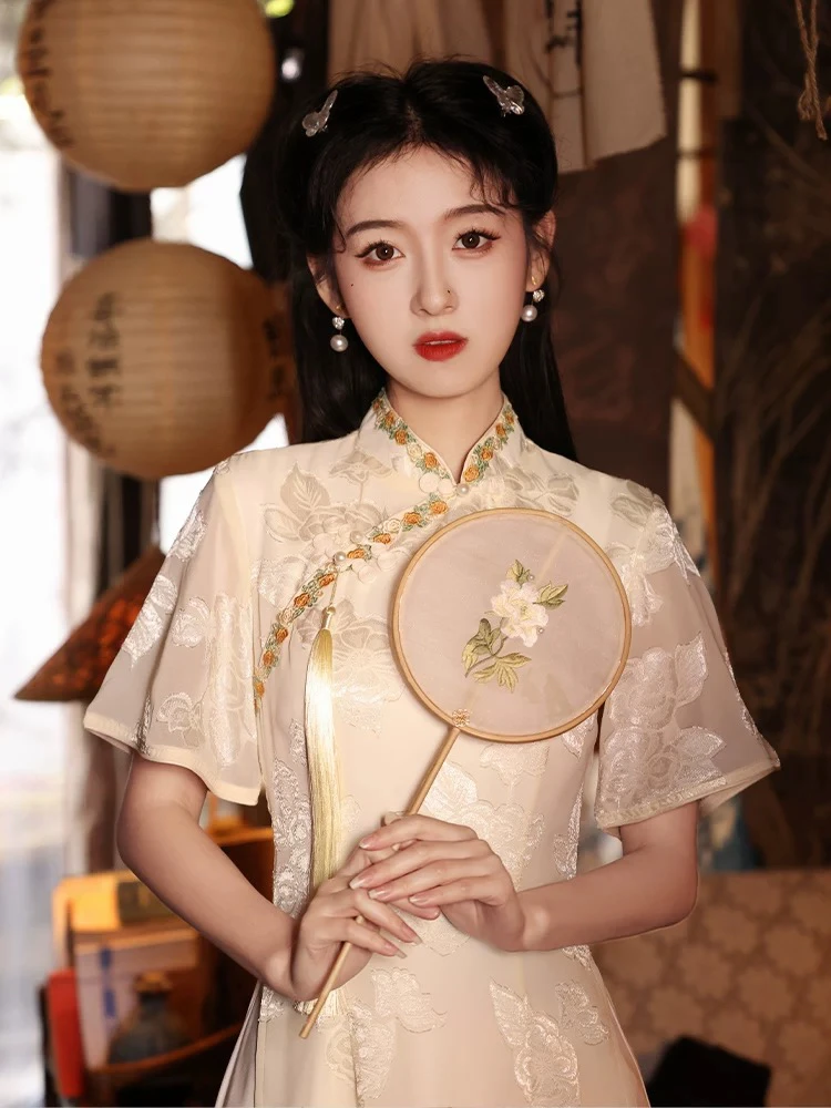 308 年轻款花边奥黛|云烟|旗袍