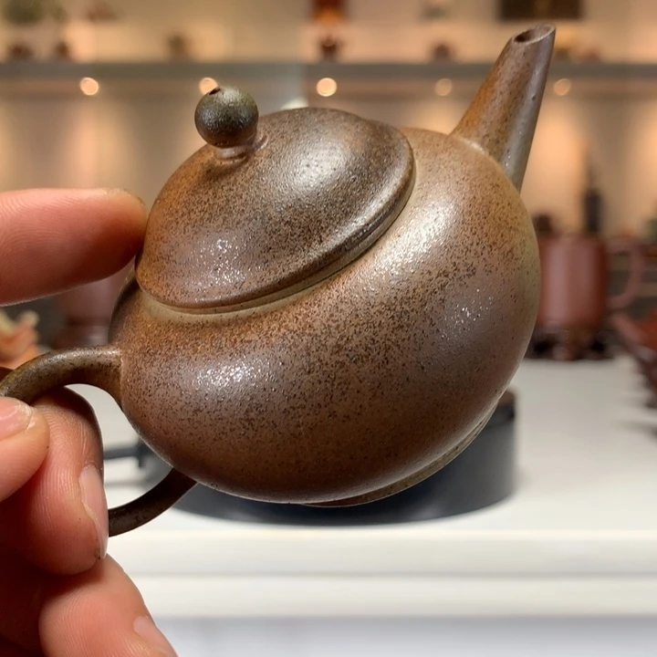 紫砂茶案柴烧水平壶