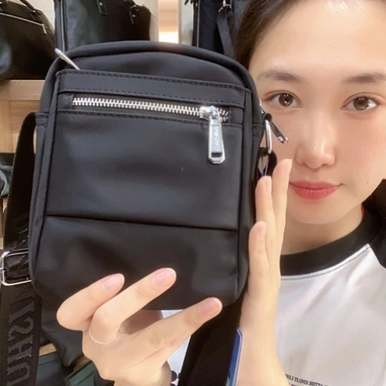 牛皮牛津布单肩斜挎包孤品