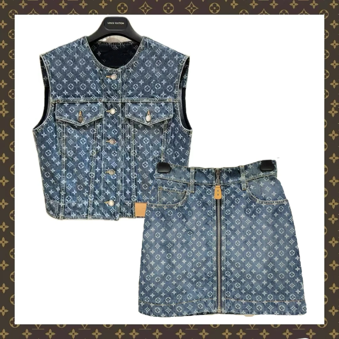 【YS专属】FL014 lll 蓝色牛仔套装（无袖马甲+短裙）女