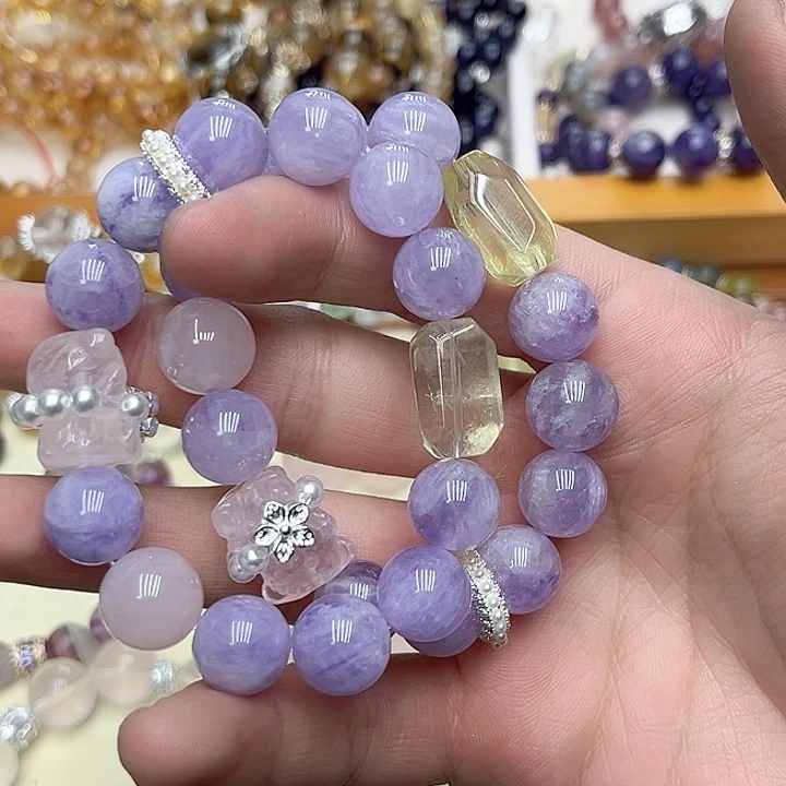 水晶手链未镶嵌紫锂辉