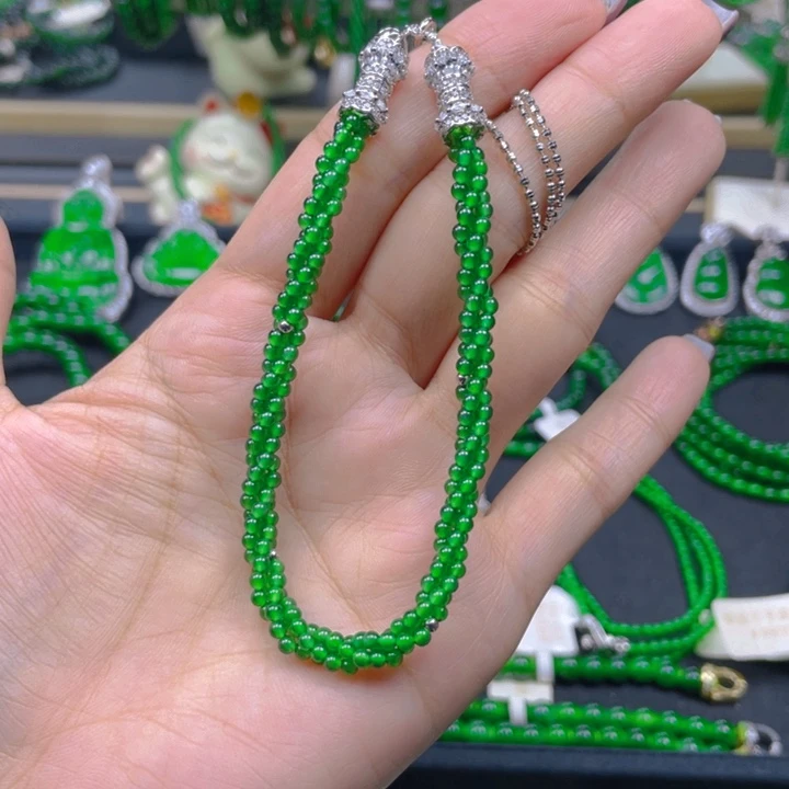 翡翠未镶嵌颈饰麻花链