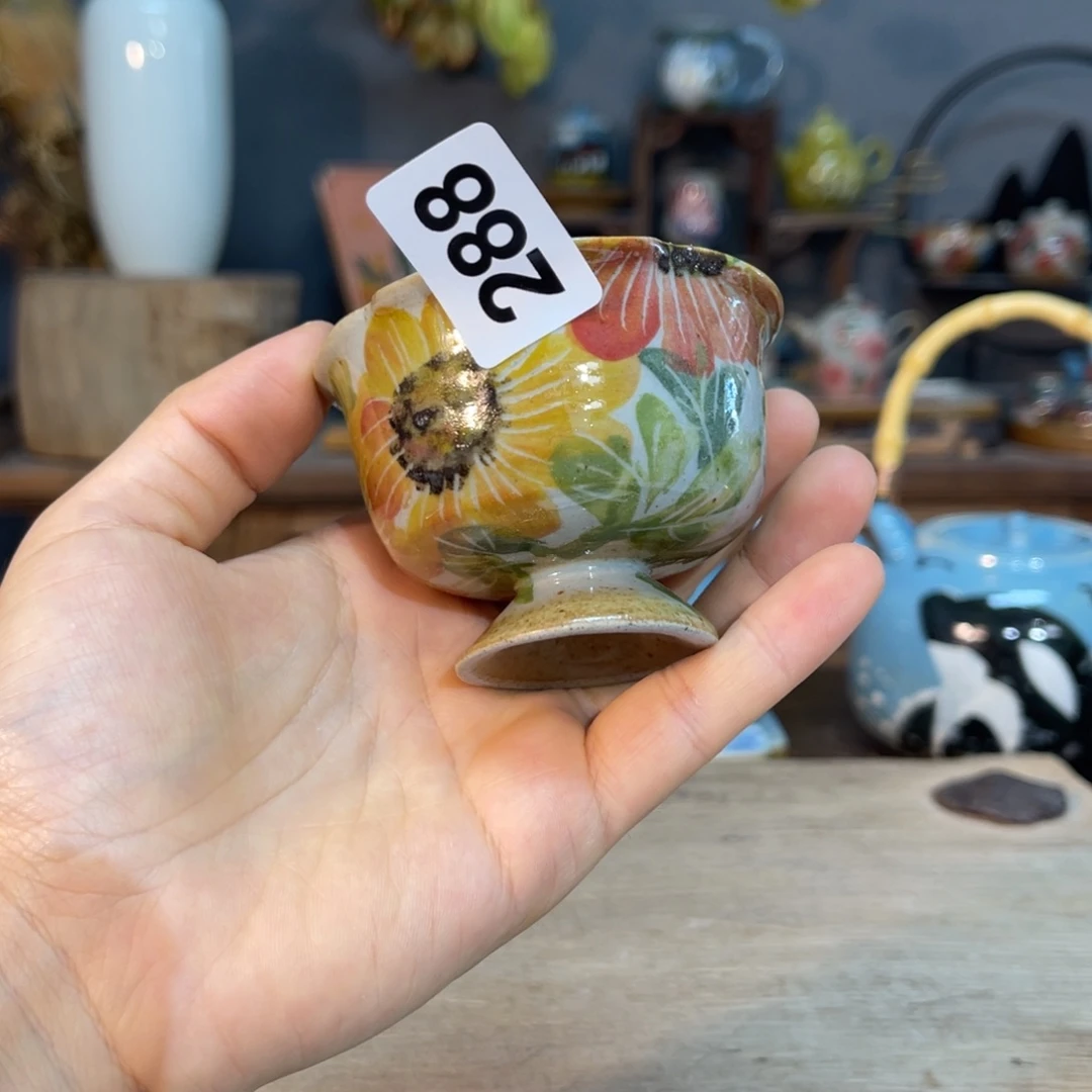 壶素浅陶瓷手工手绘