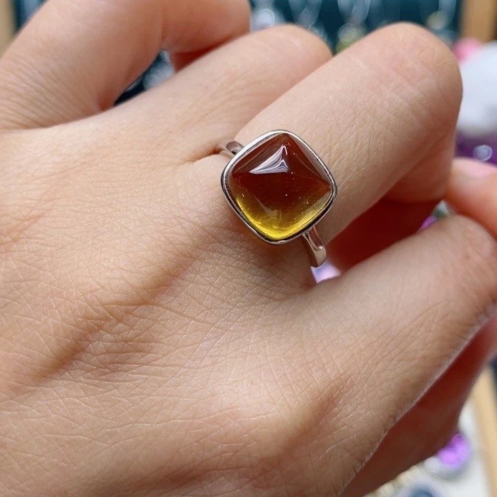 银S925镶嵌戒指水晶天然水晶戒指