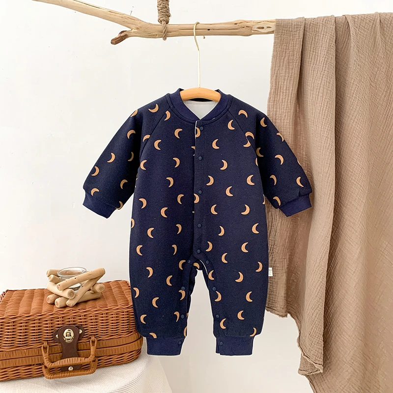 80g月亮星光波点婴幼儿连身衣宝宝哈衣爬爬服1