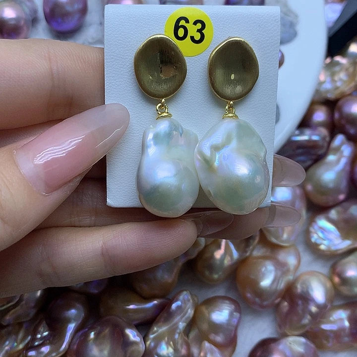 淡水珍珠耳饰银S925镶嵌A***a