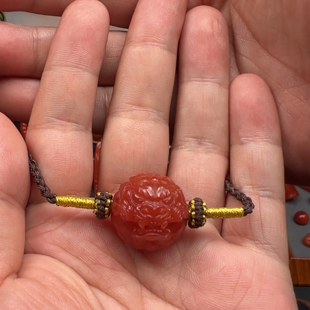 南红玛瑙未镶嵌锁骨珠