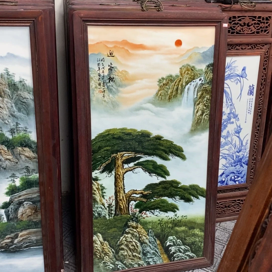 瓷片1.2*6*1景德镇瓷板画柴窑烧制