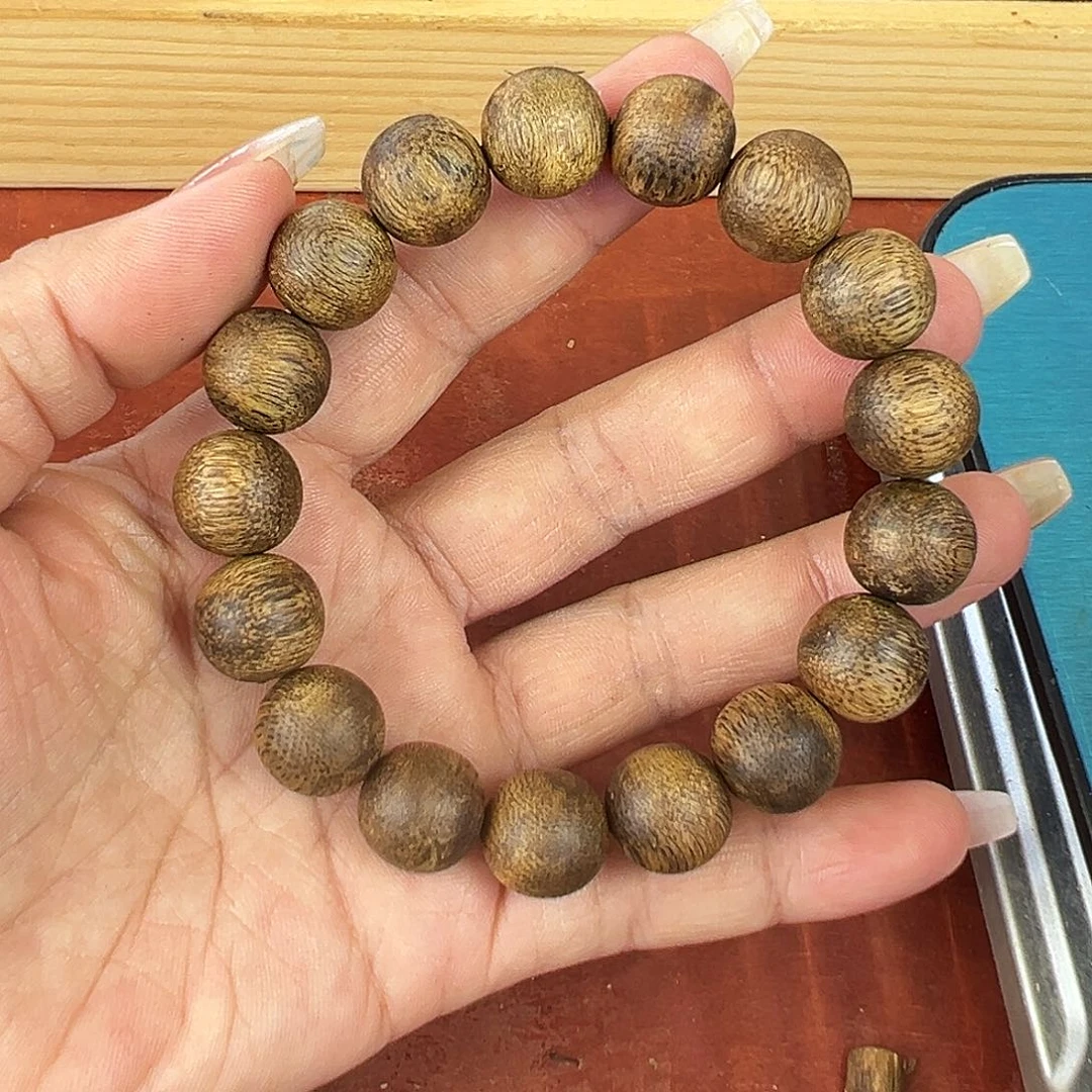 沉香碎屑沉香卡13圆珠单圈12g乌身