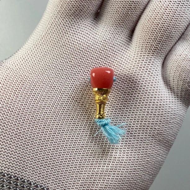 精工粉色金色佛塔藏式分体小三通9mm左右搭配4mm 5mm 6mm小串配饰