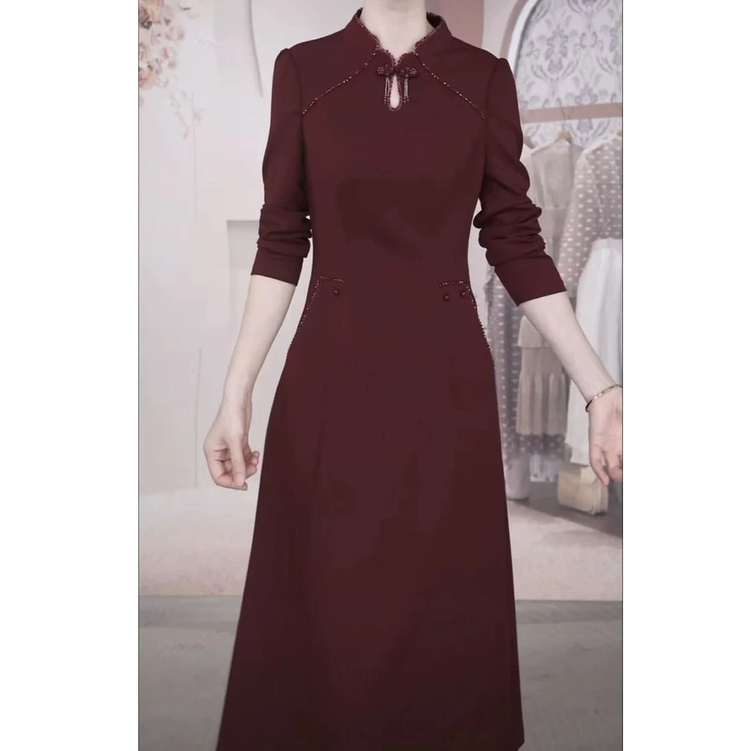 【连衣裙】2025秋季新款洋气气质显瘦新中式古典优雅高贵连衣裙