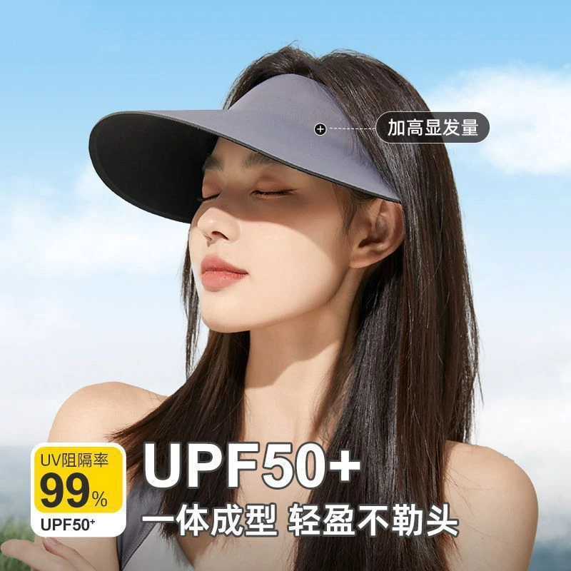 无痕一体冰丝帽空顶太阳帽女夏新款户外运动防晒遮阳帽子防紫外线