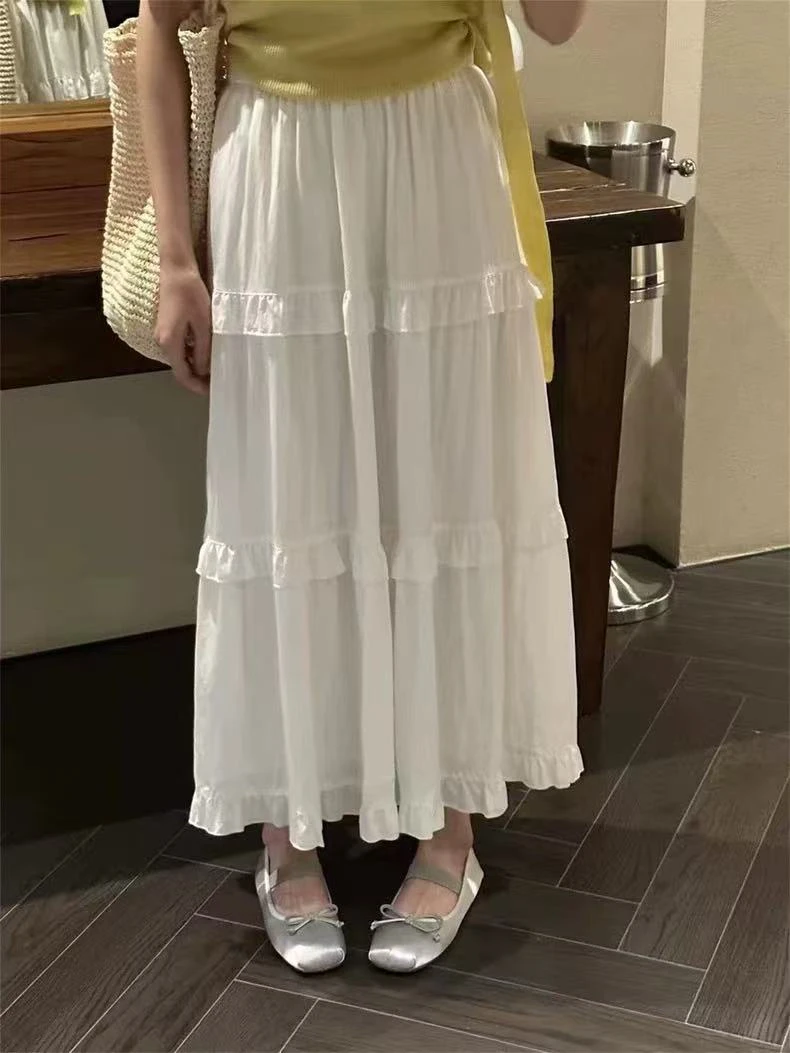 seashells@A5010 韩系甜美荷叶花边蛋糕半裙 6-14