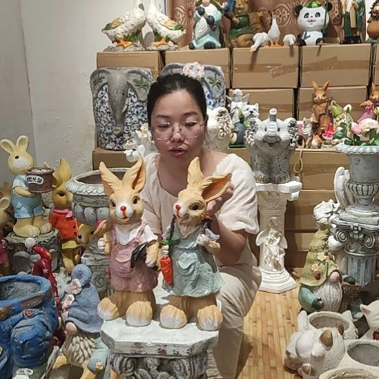 合成树脂树脂胡萝卜兔一对