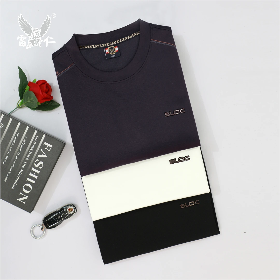 雷仁2024秋冬男士时尚印花长袖休闲衫舒适套头圆领卫衣男LR52070