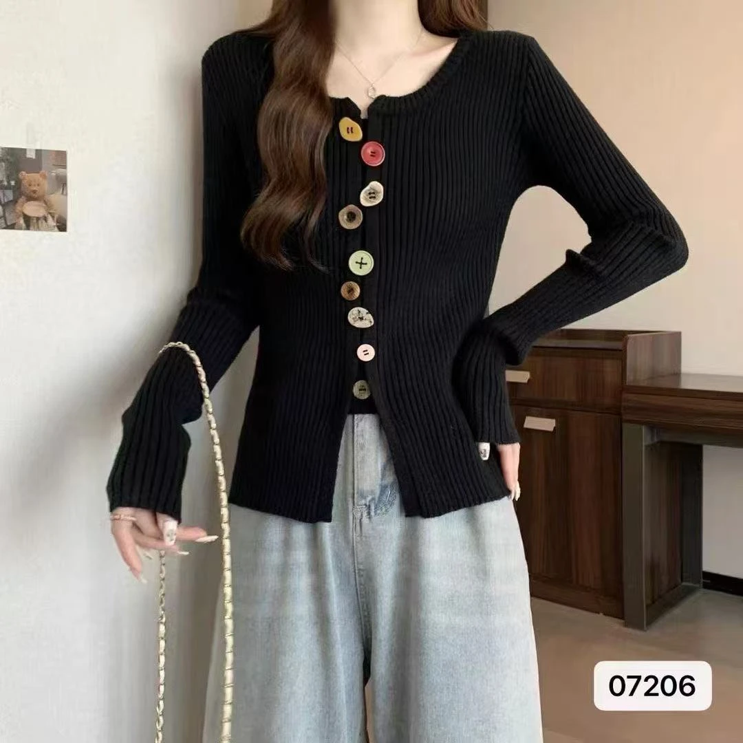 【001-100号】  针织开衫长袖短袖女装