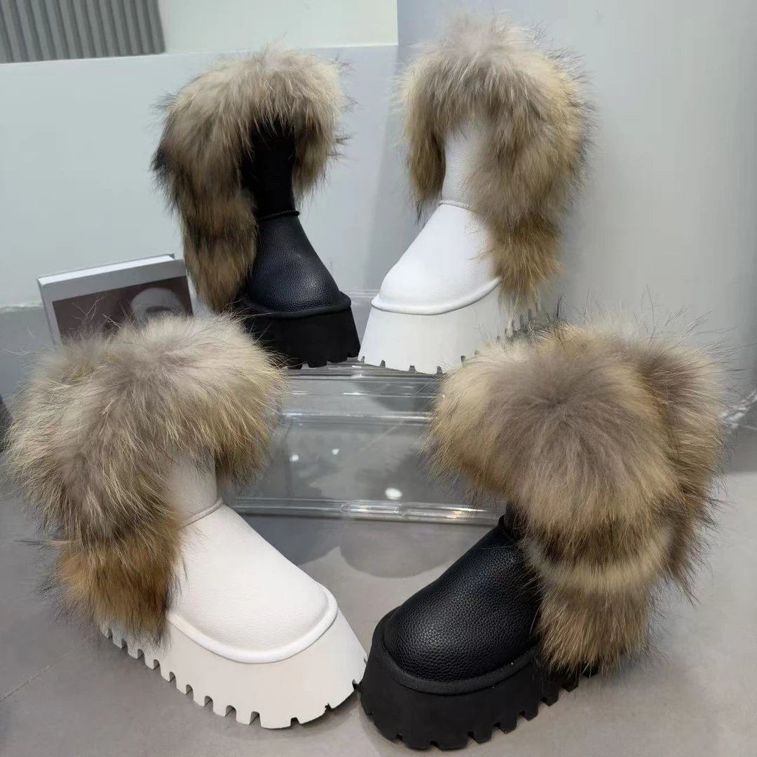 厚底增高雪地靴女2025新款冬季加绒保暖勃肯毛绒高级毛毛棉鞋短靴
