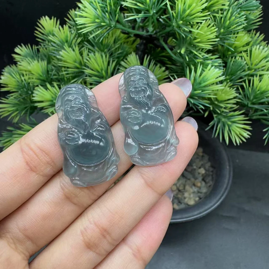 【玉经纶】31691/Q29-天然A货翡翠财神吊坠-多样性发其一